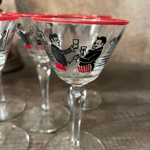 1948 Libbey Pickwick Dickens Derby equestrian themed cocktails large set of drinkware set of 15 pieces.