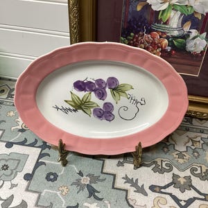 Vintage Pink scalloped edge Corona Ironstone Ware Small Dish