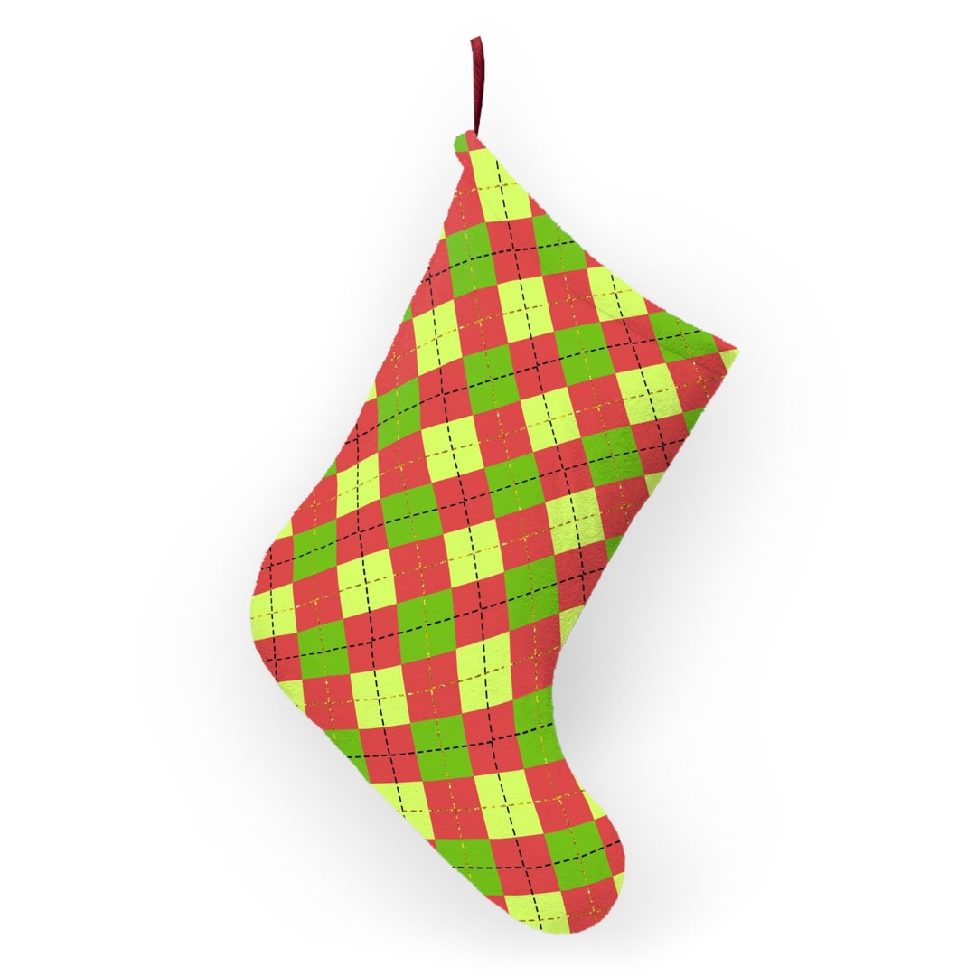 Christmas Argyle Christmas Stockings Etsy