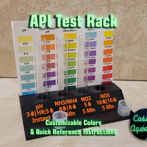 API Master Test Kit Tube Holder with Quick Reference Info
