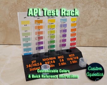 API Master Test Kit Tube Holder with Quick Reference Info