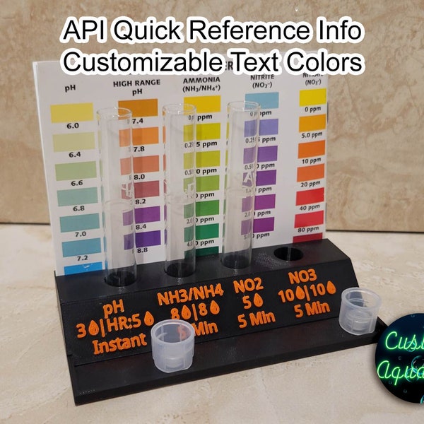 API Master Test Kit Tube Holder with Quick Reference Info