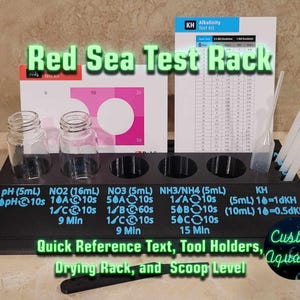 Red Sea Multi Test Kit Tube Holder Caddy with Quick References