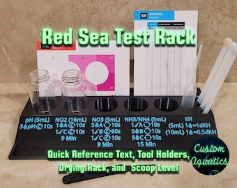 Red Sea Multi Test Kit Tube Holder Caddy with Quick References
