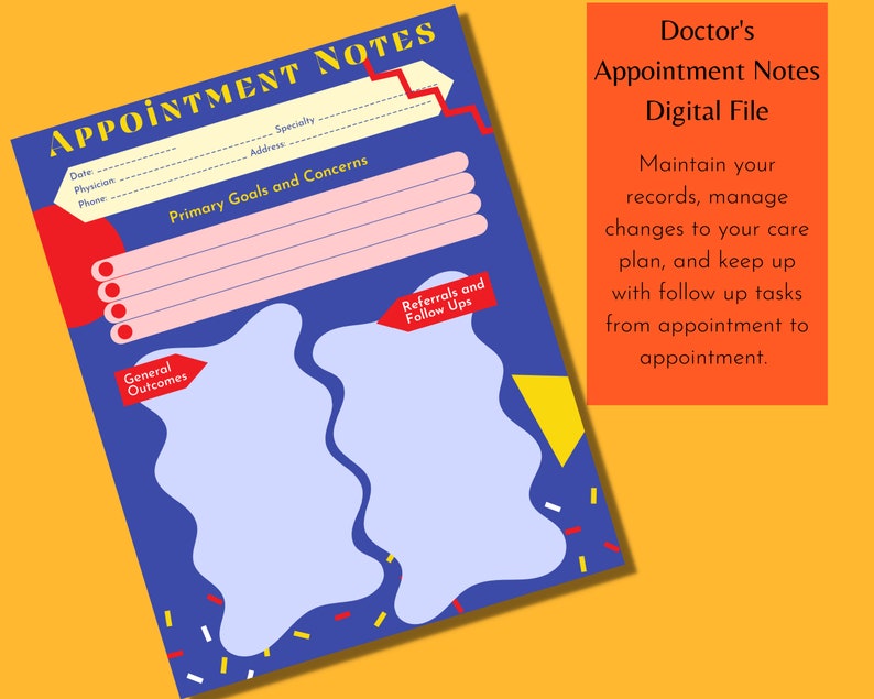 Doctor's Appointment Notes Digital File (alice) | for Disability ...