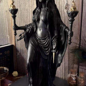 Hekate Pho’sphorus, (30 cm / 11.8 inches) Hecate, The Bearing Moon Goddess - Resin Sculpture / Statue