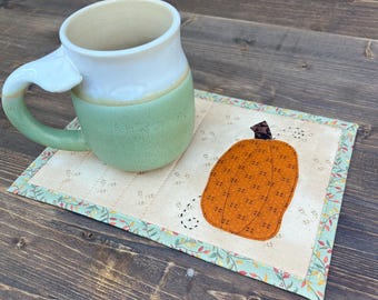 Pumpkin Mug Rug - Candle Mat