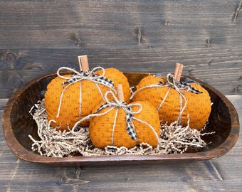 Pumpkin Trio - Farmhouse Fabric Pumpkins