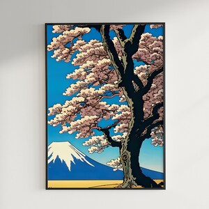 Willow Tree Digital Download, Ukiyo-e Style, Tree Print, Forest Decor, Japanese Art, Botanical Art, Ukiyo-e Impression of Willow Tree