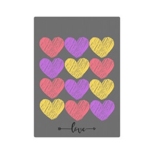 Love with colorful hearts Canvas Photo Tile