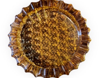 vintage amber blenko ashtray