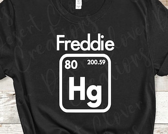 T-shirt Freddie - T-shirt Mercury - T-shirt inspiré de la reine - T-shirt adulte unisexe à manches courtes/longues - Tableau périodique des éléments T-shirt adulte