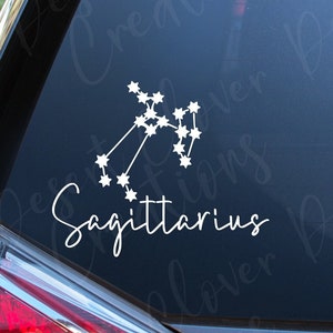 Sagittarius Zodiac Sign Car Decal - Sagittarius Sign Car Decal - Sagittarius Star Sign decal - Sagittarius (Archer)- Horoscope