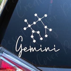 Gemini Zodiac Sign Car Decal - Zodiac Sign Car Decal - Zodiac Symbol Decal - Gemini Decal - Gemini Star Sign decal - Gemini Twin- Horoscope