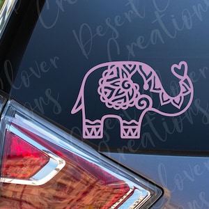Naklejka winylowa Elephant - Naklejka winylowa Elephant Mandala - Naklejka Mandala Elephant - Naklejka Tribal Elephant Car - Naklejka Fancy Elephant Laptop