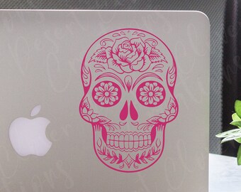 Sugar Skull Vinyl Decal - Floral Sugar Skull Vinyl Decal