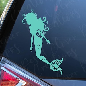 Vinylsticker zeemeermin - vinylsticker zeemeermin zwemmen - sticker prachtige zeemeermin