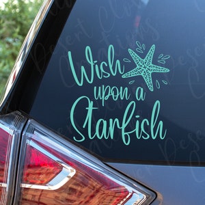 Wünsch dir einen Seestern Vinyl Aufkleber - Sea Life Auto Aufkleber - wünsch dir was