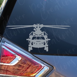 Helicopter Front View Vinyl Decal - Helicopter Flying Vinyl Decal