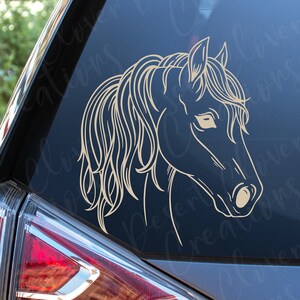 Paard profiel vinyl sticker - paard hoofd vinyl sticker - paard gezicht profiel sticker - mooie paard auto vinyl sticker