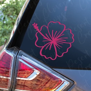 Hibiscus Vinyl Decal - Flower vinyl Decal - Hawaiian Flower Sticker - Hibiscus Laptop sticker- Hawaii
