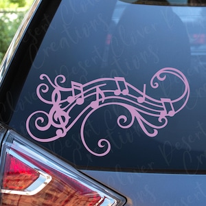 Muzieknoten bloeien vinyl sticker-muzieknoten vinyl sticker-mooie muziek sticker-bladmuziek bloeien auto sticker-muzikant laptop sticker