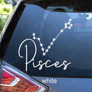 Pisces Zodiac Sign Car Decal -  Pisces Fish Horoscope Constellation