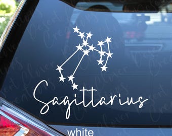 Sagittarius Zodiac Sign Car Decal - Sagittarius Star Constellation Horoscope