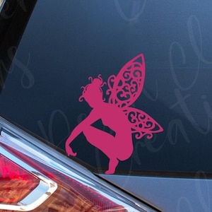 Fairy Crouching Vinyl Decal - Fairy Vinyl Decal - Pretty Fairy Sticker - Magical decal