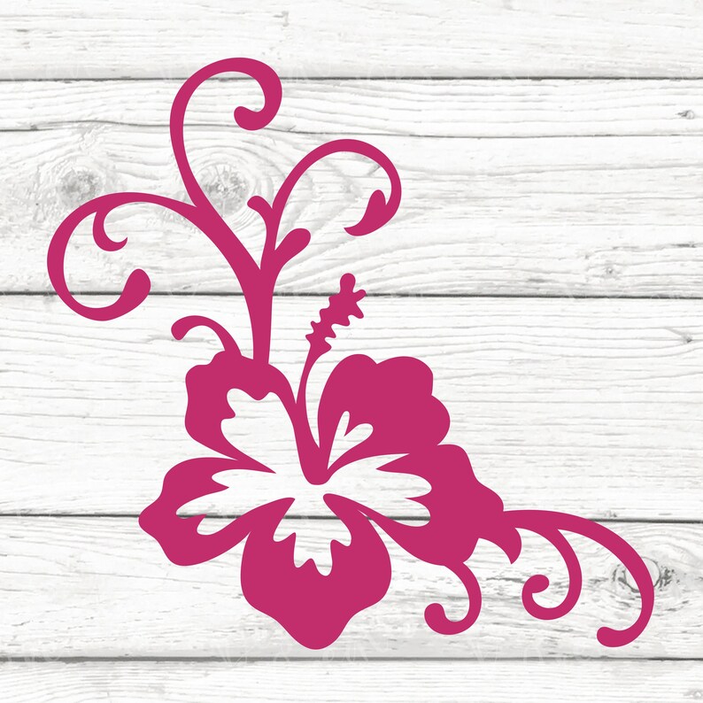Hibiscus Flourish Vinyl Decal - Flower vinyl Decal - Hawaiian Flower Sticker - Floral Border Car Decal - Hibiscus Laptop sticker- Hawaii image 5