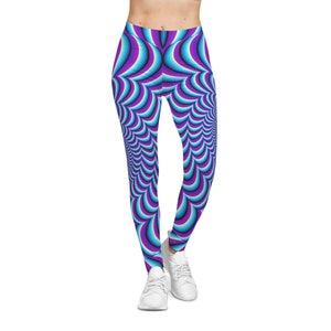Women's Casual Leggings psychedelic optical illusion