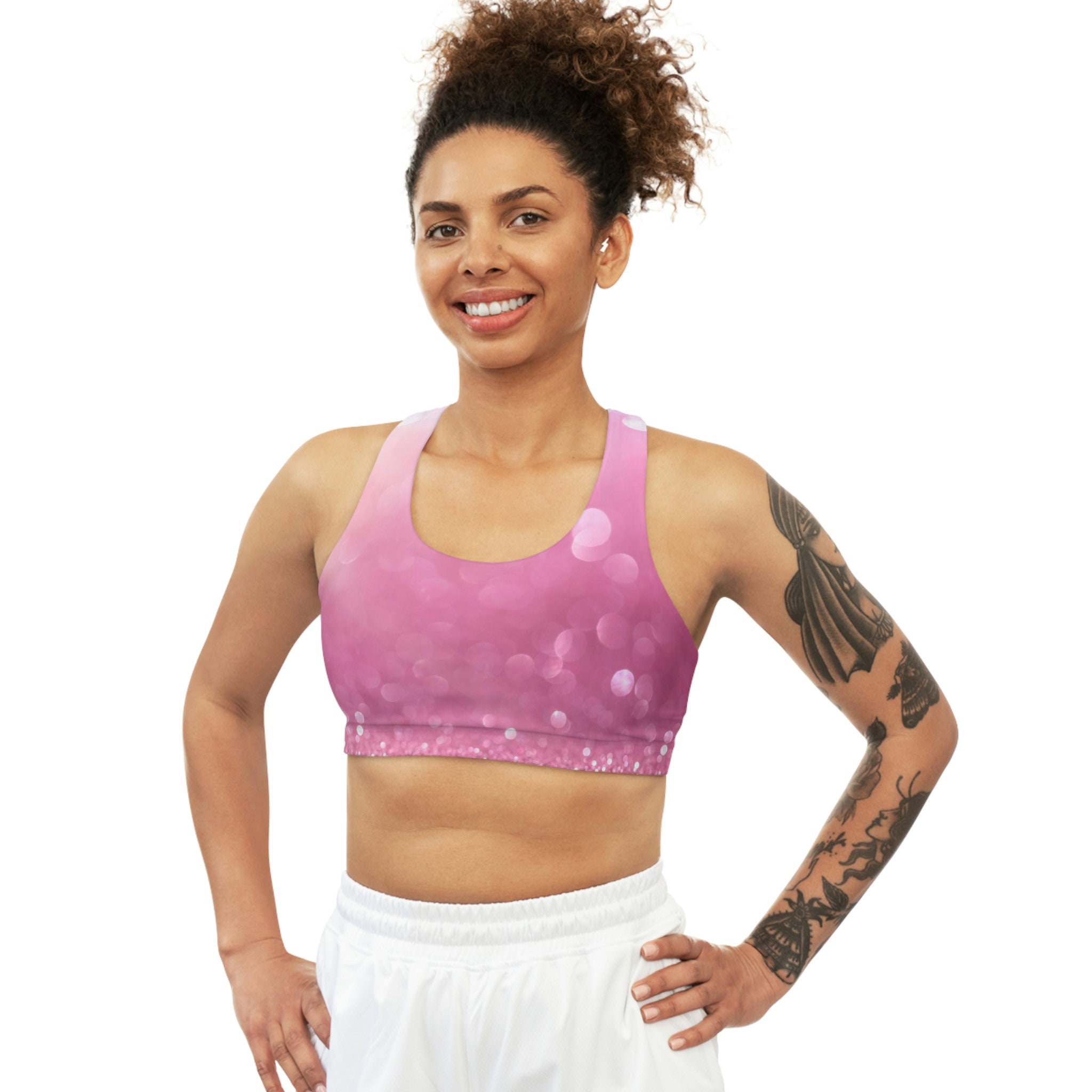 Black Silver Shimmer Print Sports Bra – Tuna Active