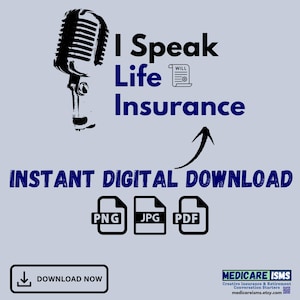 Life Insurance Agent Design: I Speak Life Insurance Digital Download - PNG PDF JPG (Digital Download)
