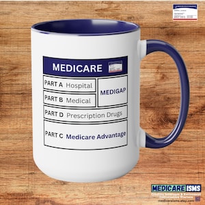 Medicare-Kaffeetasse, Medicare-Versicherungsagent-Kaffeetasse, Medicare-Geschenk, Medicare- Marketing, Versicherungsagent-Geschenke -Medicare-Tisch