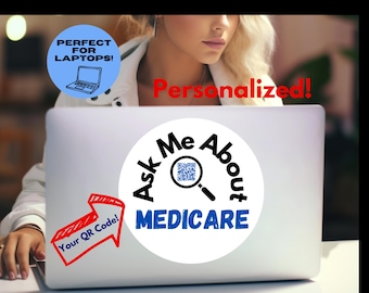Custom QR Code Medicare Sticker: Insurance Agent Marketing Gift