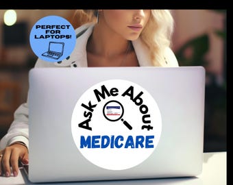 Ask Me About Medicare Sticker: Insurance Agent Marketing Tool