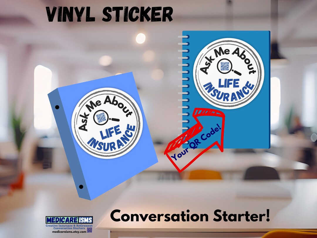 Life Insurance Sticker With Custom QR Code, Life Insurance Agent Vinyl ...