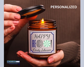 Personalized Retirement Candle – Funny Rebus Retirement Gift, Custom Candle for Coworker or New Retiree