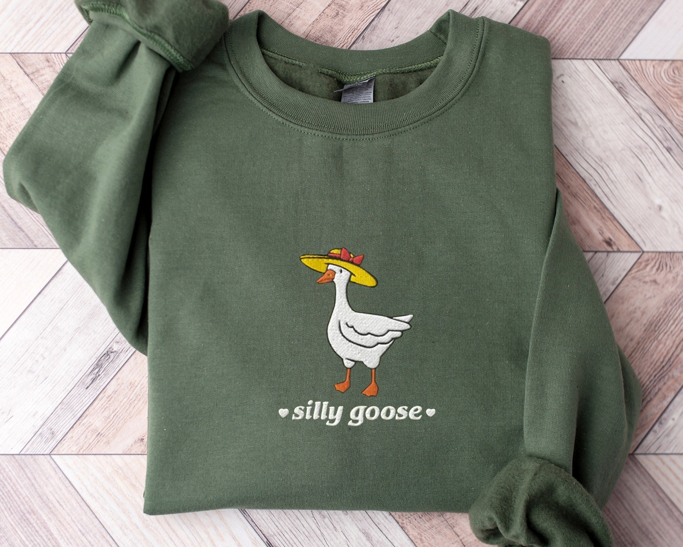 Embroidered Silly Goose Sweatshirt Cottagecore Bird Sweater Embroidery Funny Goose Sweaters Minimalist Sweater Birthday Gift for Friends Etsy