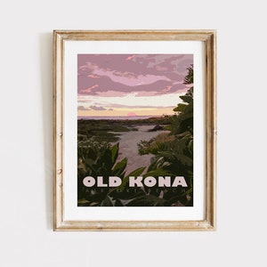 Old Kona Airport Beach Wall Art, Kona Wall Art, Big Island Poster Art, Tropical Home Decor