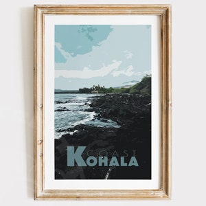 Kohala Coast Wall Art, Big Island Poster, Hawaii Artwork, Home Decor, Gifts