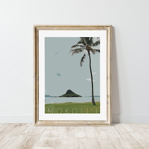 Mokoli&#39;i Chinamans Hat Artwork Oahu Artwork Hawaii Travel Print Hawaii Wall Art Travel Gift