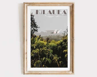 Arte de la pared del volcán Kilauea, arte de la pared de la isla grande, impresión de viaje de Hawái, arte de la pared de Hawái, impresión de arte