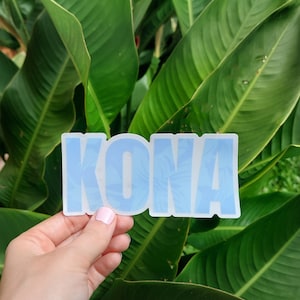 Clear Blue Kona Hawaii Sticker, Hawaii Gifts, Hawaii Stickers, Water Bottle Decals