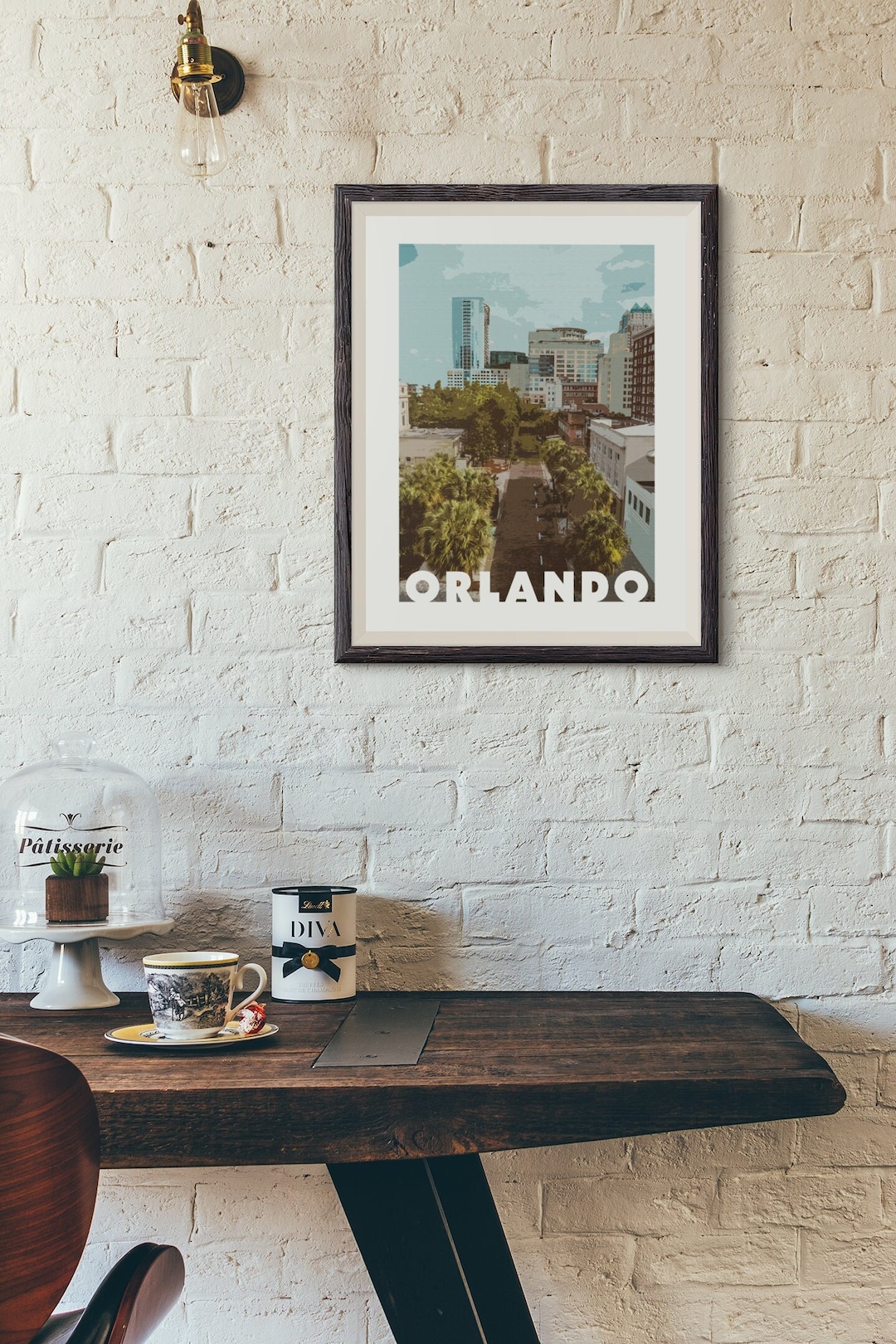 Downtown Orlando Wall Art, Orlando Artwork, Orlando Travel Print, Home