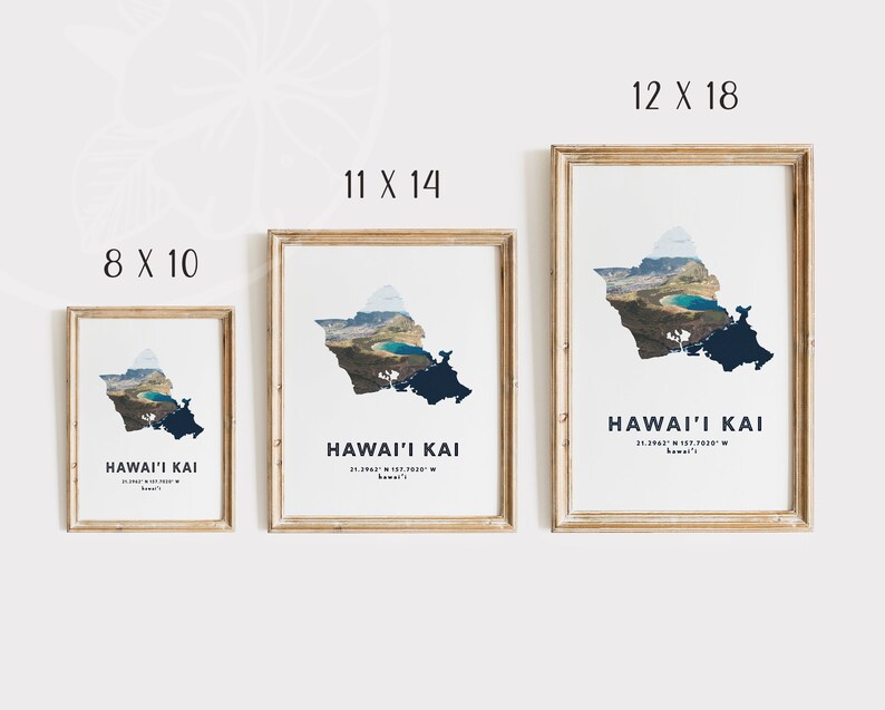 Hawaii Kai Map Artwork Oahu Art Hawaii Travel Print Hawaii Wall Art