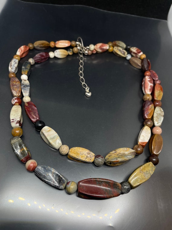 VTG Signed DTR Jay King Sterling Silver 925 confetti opal beauty Beaded Necklace
