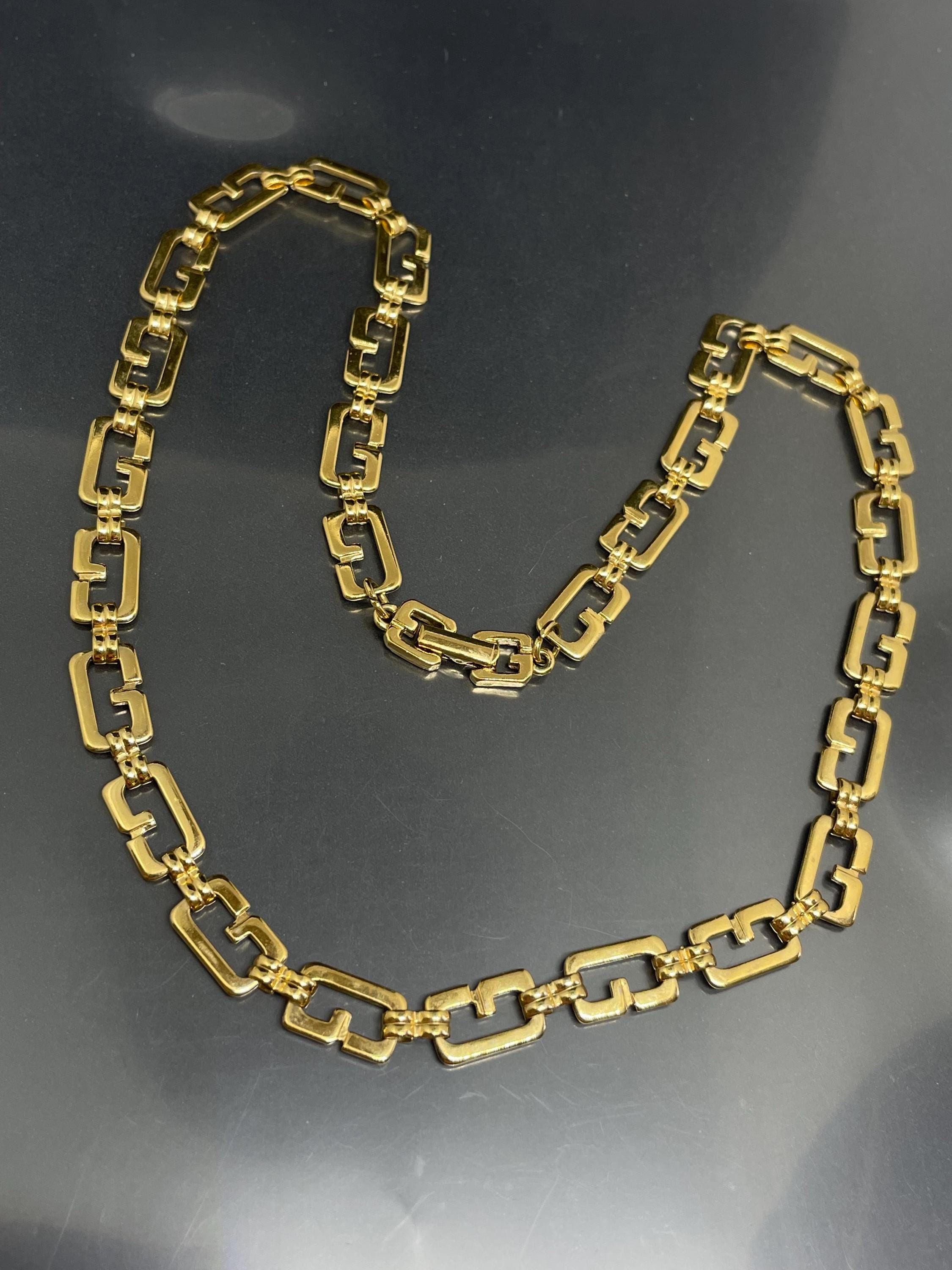 Vintage Signed Givenchy G Chain Link Flat Goldtone 18.5” Retro Collar Necklace - Etsy Vintage Signed Givenchy G Chain Link Flat Goldtone 18.5” Retro Collar Necklace - Etsy
