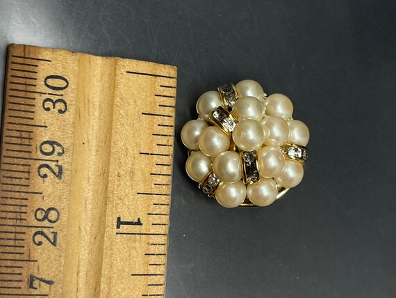 VTG Liz Claiborne Faux Pearls Crystals Gold Tone … - image 5