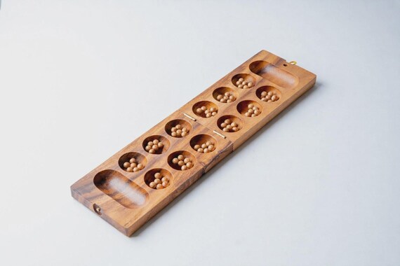 Modern Mancala Mango Wood Board Game Set